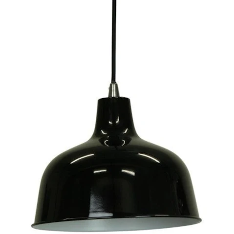 Sylvania Lighting Danica Classic Dome Metal Cord Drop Pendant Light - Black