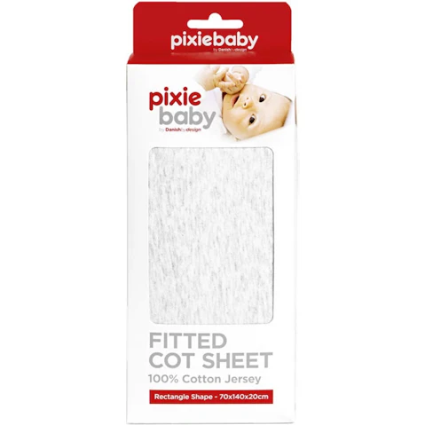 Pixie Baby Cot Sheets - Grey