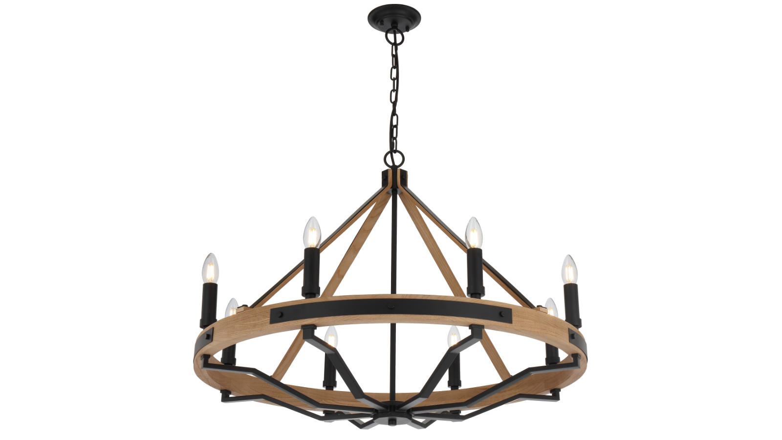 Pretty & Practical Constana Matt Black/Ashtree 8-Light Pendant
