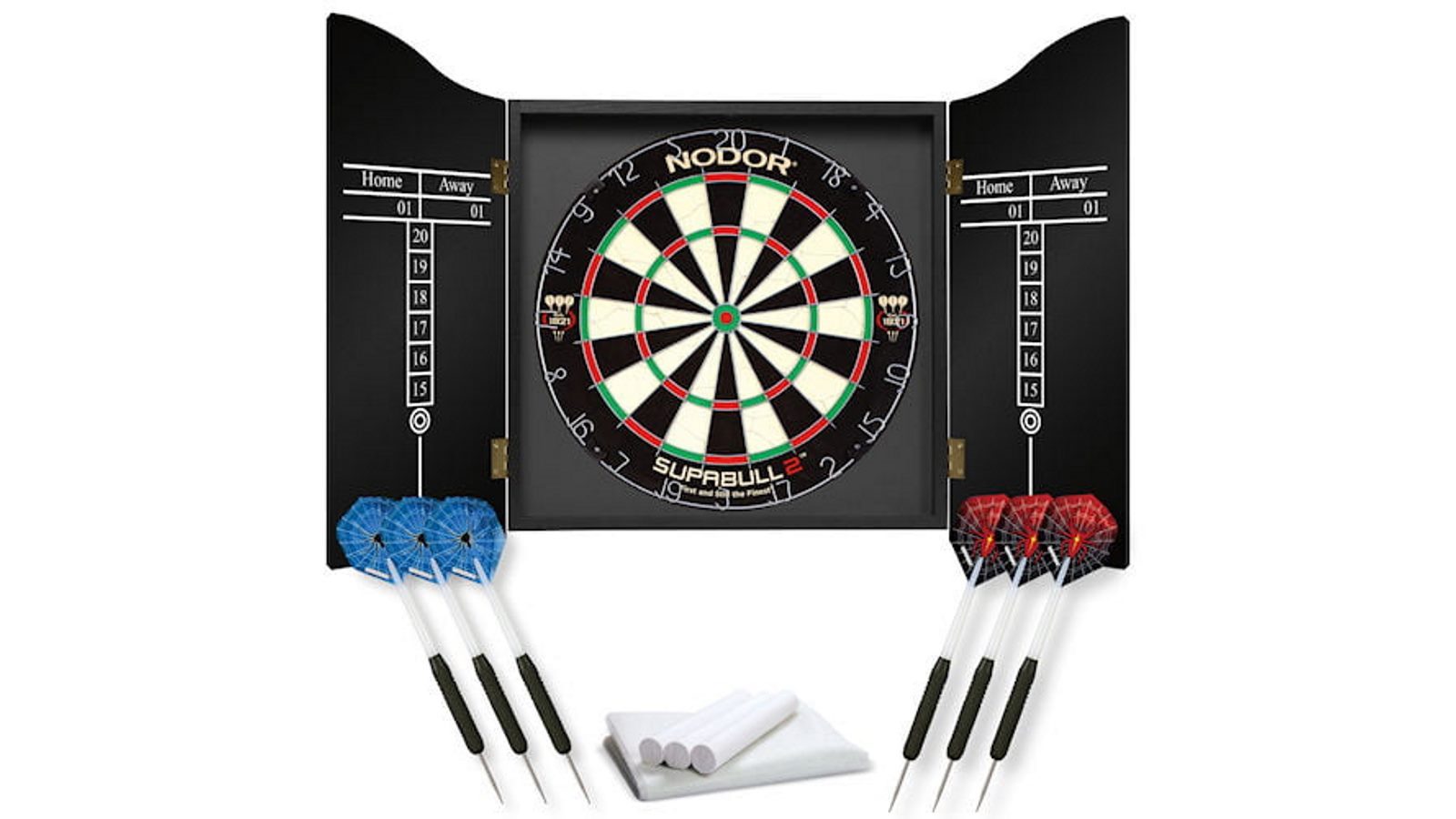 Nodor Professional Dart Board and Cabinet Set - Rosewood