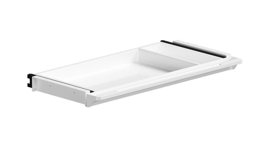 Oikiture Under Desk Pull-Out Drawer Sliding Tray Storage - White