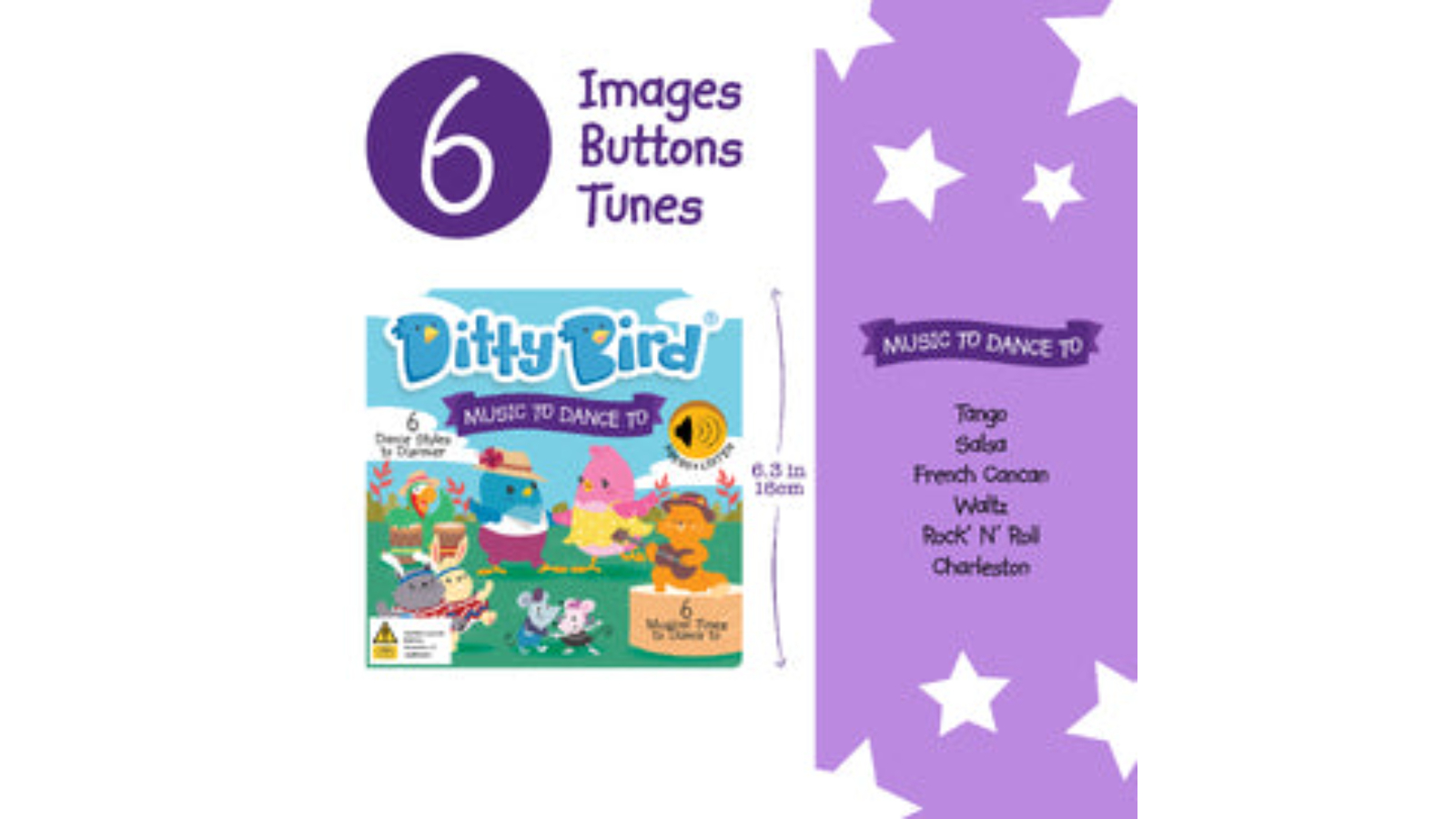 Livre Musical Ditty Bird - Musique à Danser Pour Bébé 1-3 Ans