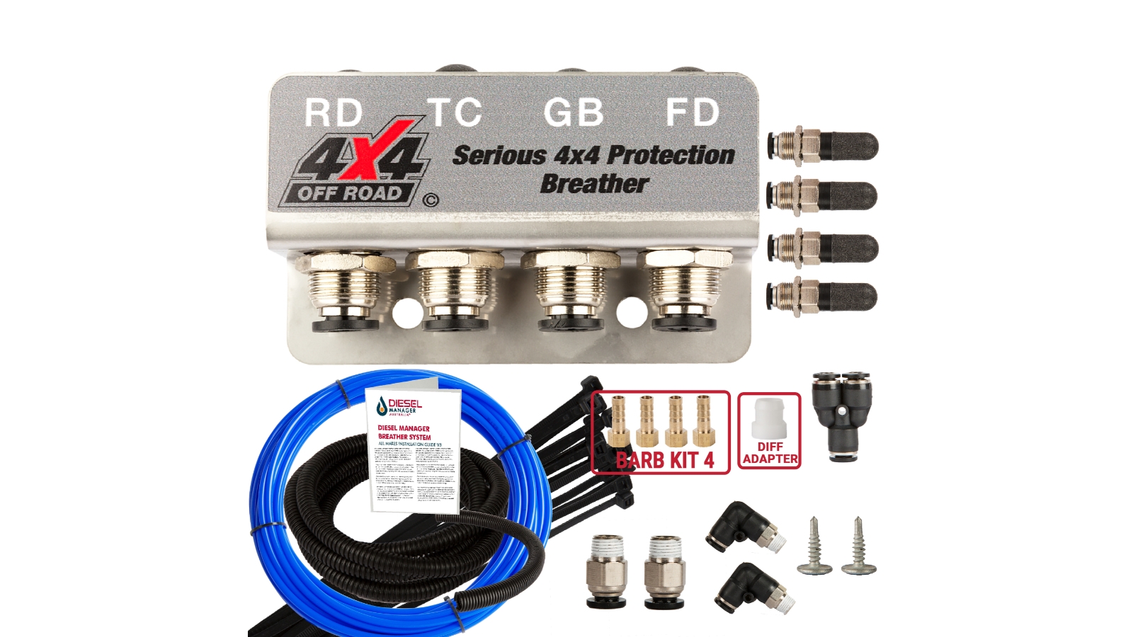 DMA A Diff Breather Kit 4 Port Mitsubishi Pajero Pajero SPortS GLS GLX