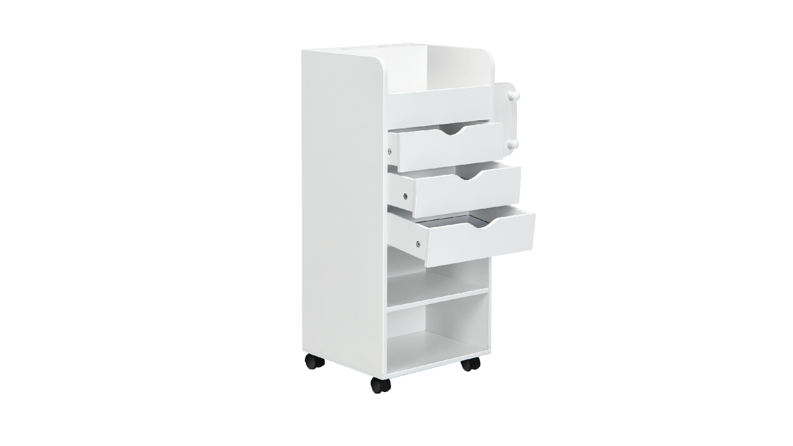 Costway 6-Tier Mobile Wood Bedside Table Drawer Trolley Cart