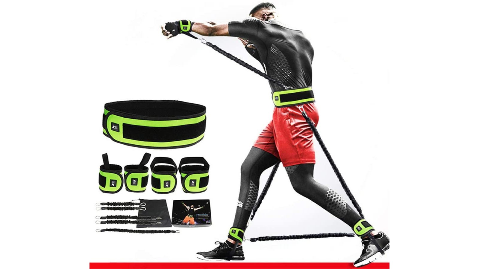 TODO Resistance Muscle 150lbs Advanced Bounce Straps Training Belt Set 