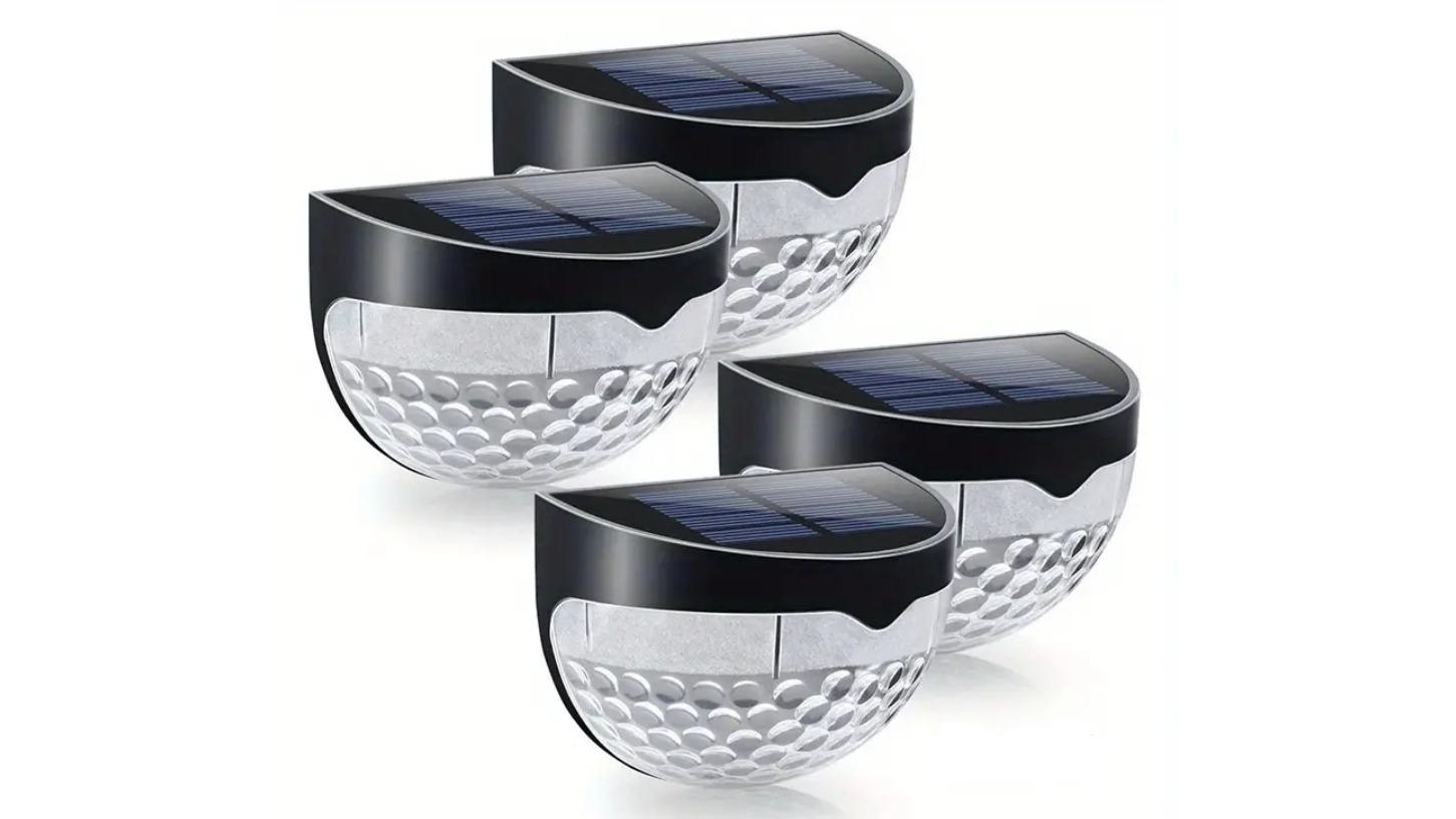 TM Pack of 4 Solar Fence Light for Festive Deck Decoration