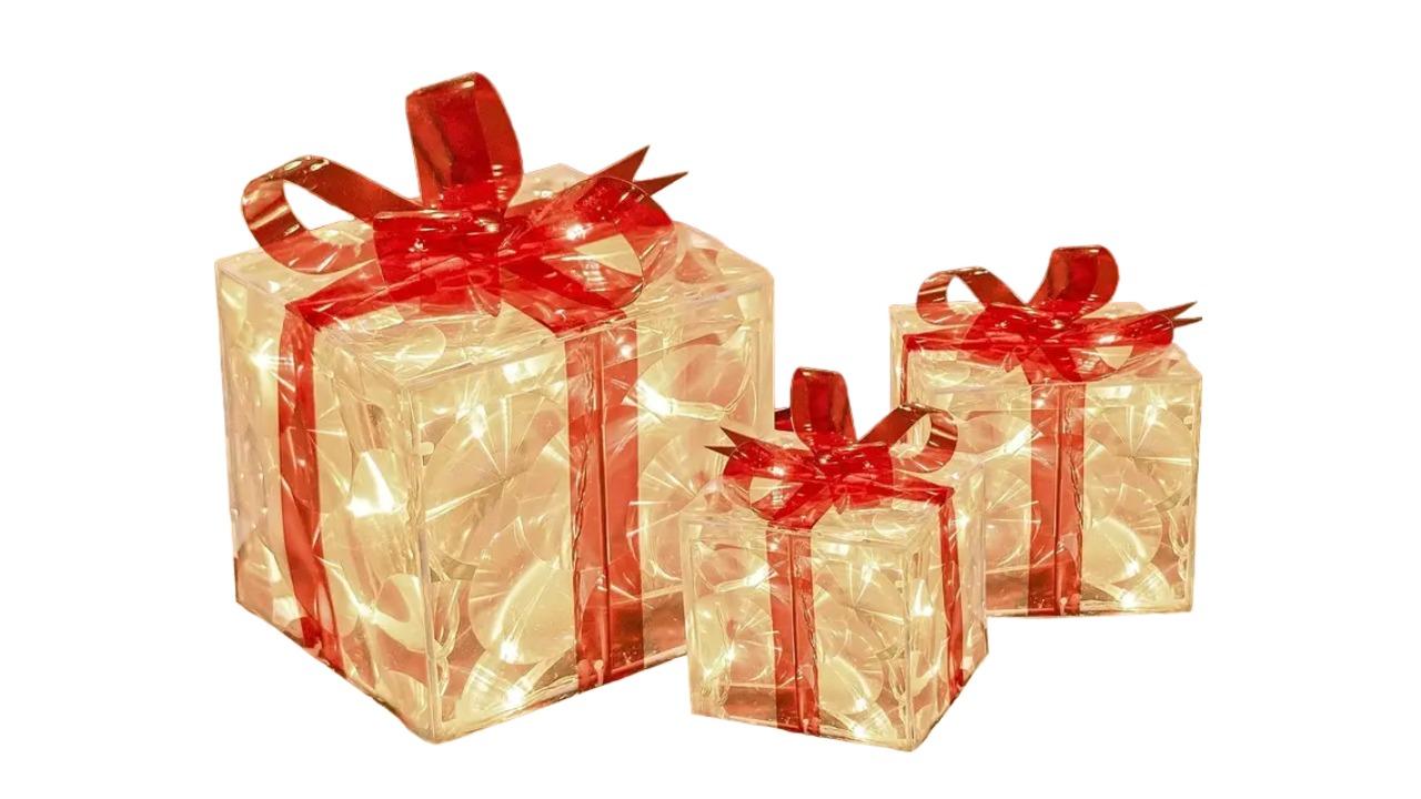 NNETM Enchanted Glow Illuminated Christmas Gift Boxes