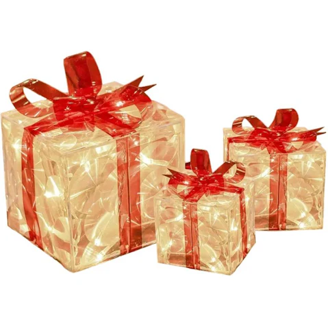 NNETM Enchanted Glow Illuminated Christmas Gift Boxes