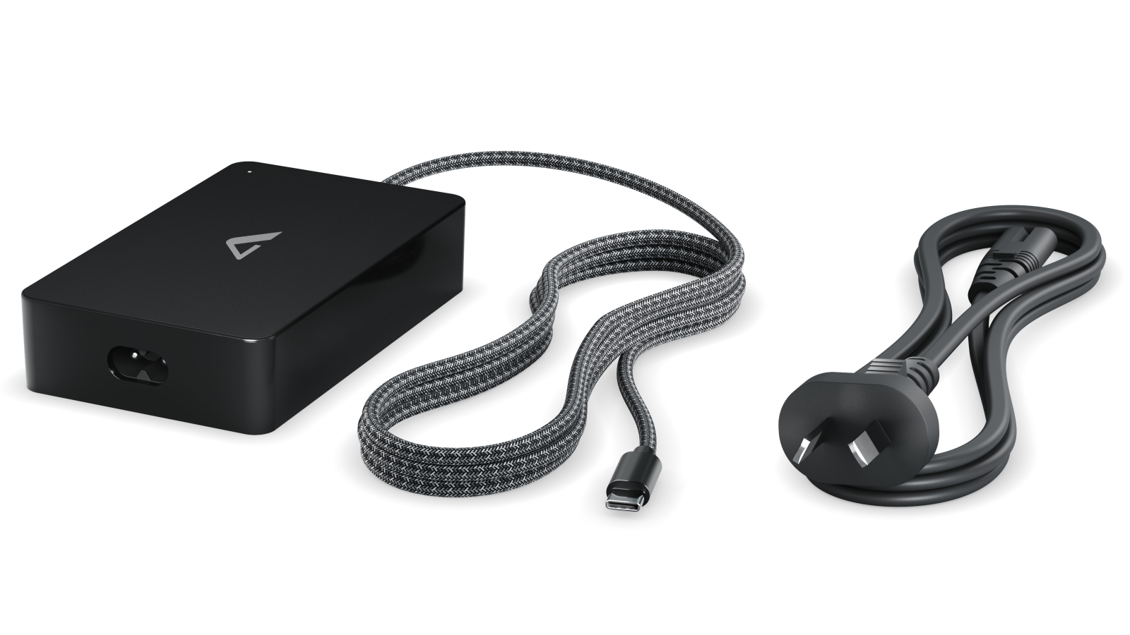 Alogic Rapid Power 100W Inline GaN Charger with Detachable Power Cord - Black