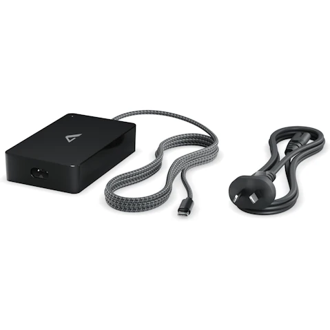 Alogic Rapid Power 100W Inline GaN Charger with Detachable Power Cord - Black