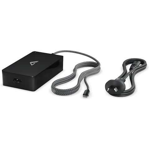 Alogic Rapid Power 140W Inline GaN Charger with Detachable Power Cord - Black