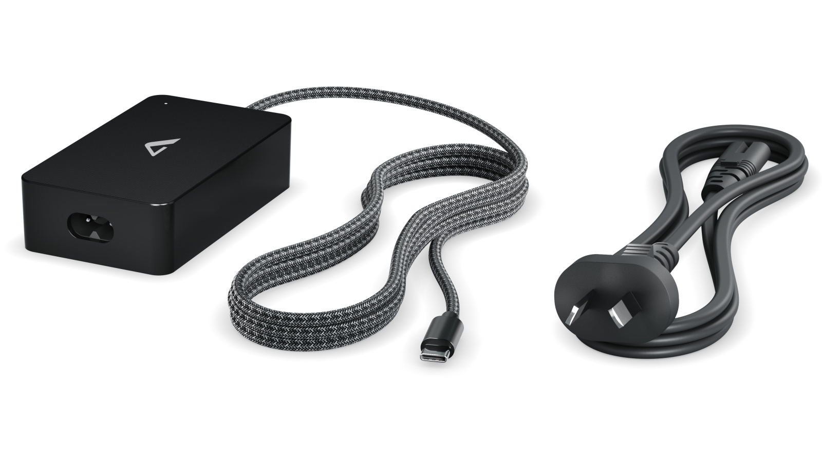 Alogic Rapid Power 65W Inline GaN Charger with Detachable Power Cord - Black