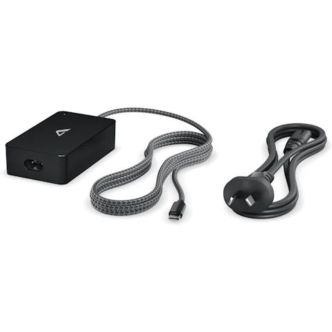 Alogic Rapid Power 65W Inline GaN Charger with Detachable Power Cord - Black