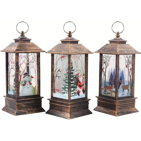 TM Set of 3 Christmas Lantern Light
