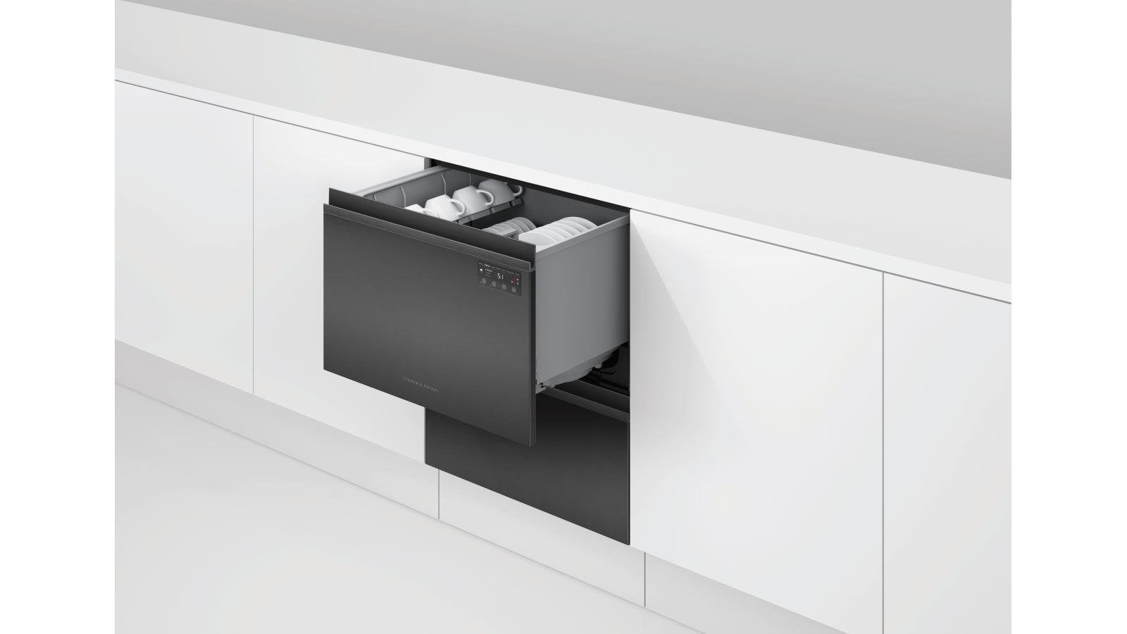 Fisher & Paykel 14 Place Setting Double Dishdrawer Dishwasher Black