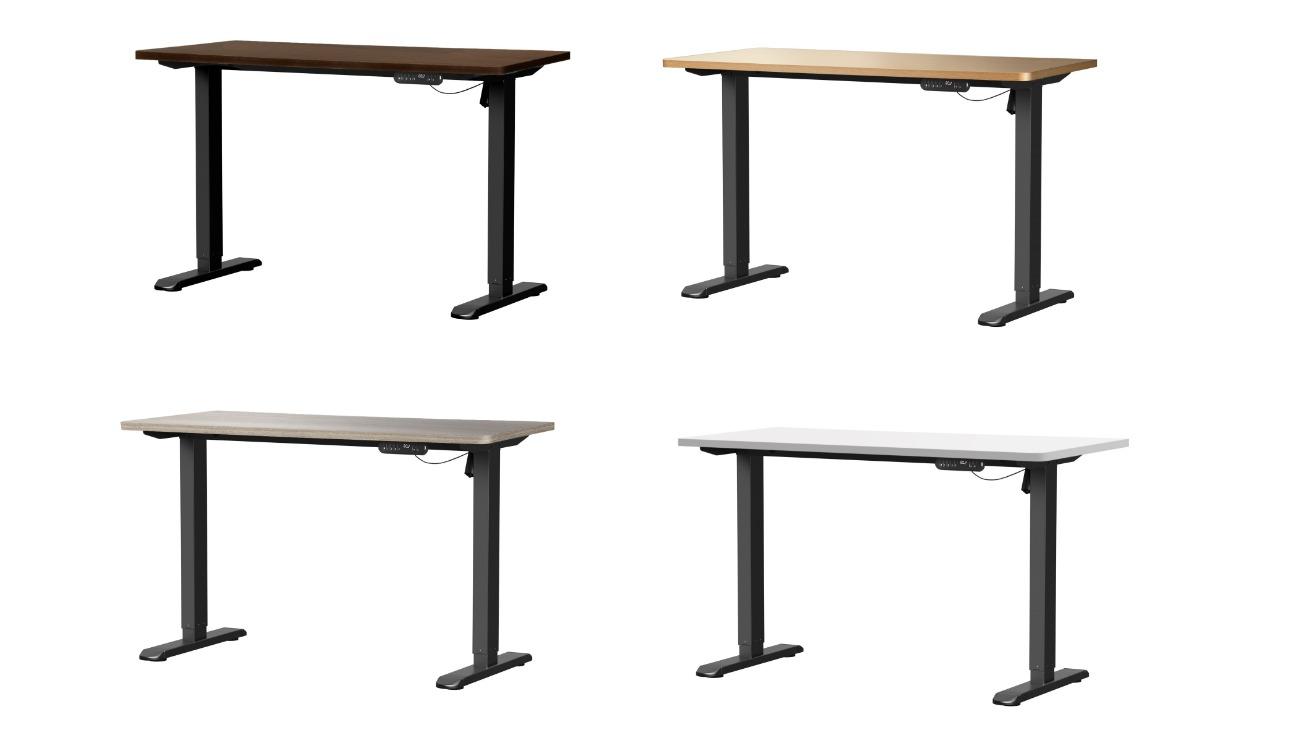 Oikiture 140cm Black Frame Single Motor Electric Standing Desk