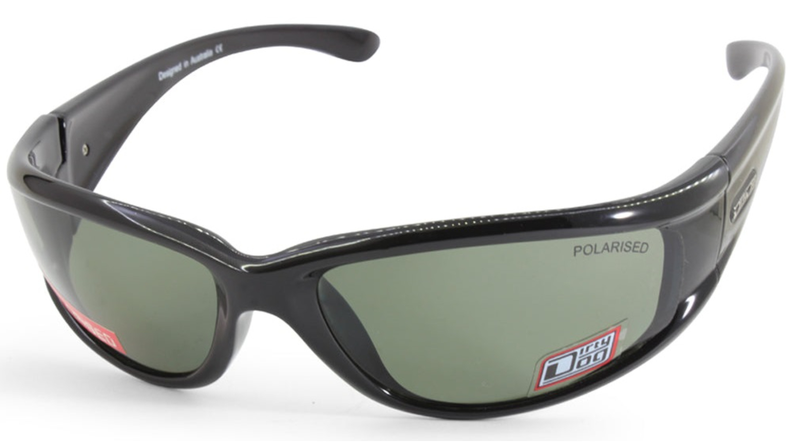 Dirty Dog 52844 Mens Banger Polarised Sport Sunglasses - Black/Green