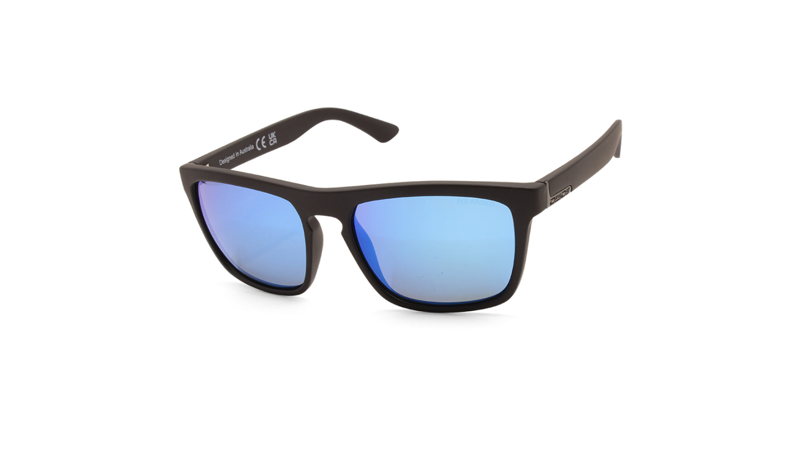 Dirty Dog 53472 Mens Ranger Satin Mirror Polarised Sunglasses - Black/Ice Blue