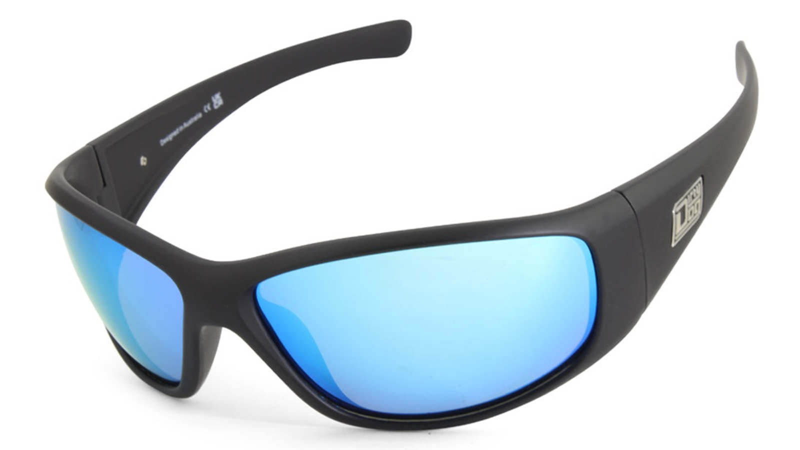 Dirty Dog 53514 Mens Wolf Polarised Sunglasses - Matte Black/Ice Blue