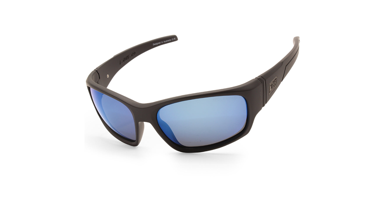 Dirty Dog 53767 Mens Snapper Satin Mirror Polarised Sunglasses - Black/Ice Blue