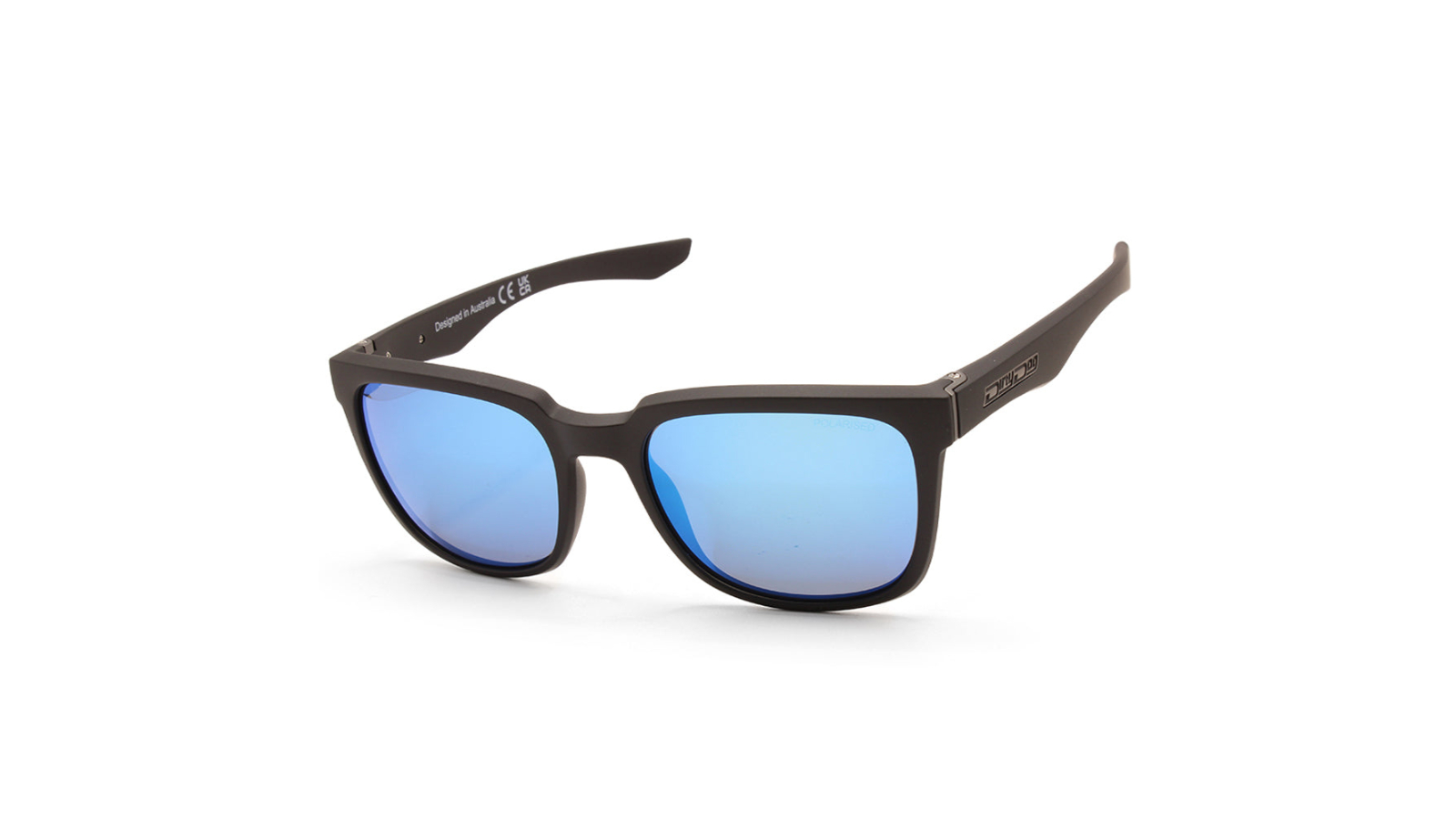 Dirty Dog 53771 Unisex Blade Satin Mirror Polarised Sunglasses - Black-Grey/Blue