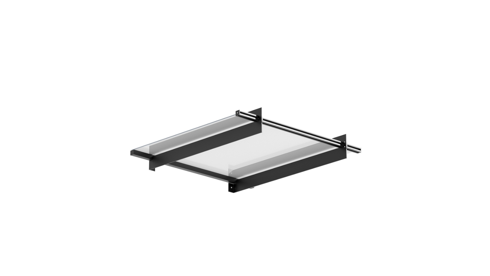 Instahut Transparent Canopy Flat Sheet Metal Frame Window Door Awning - 1 x 1metre 