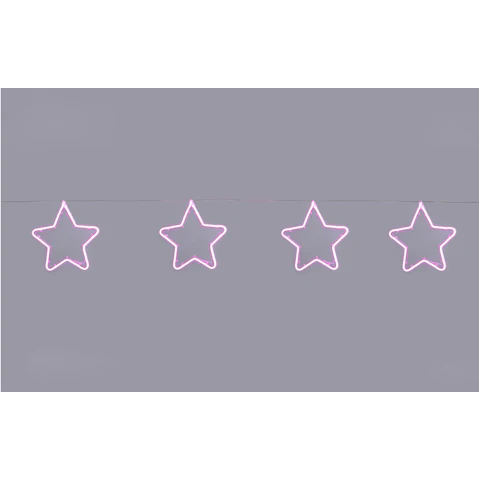 Lexi Lighting Set of 5 Neon Star - Pink