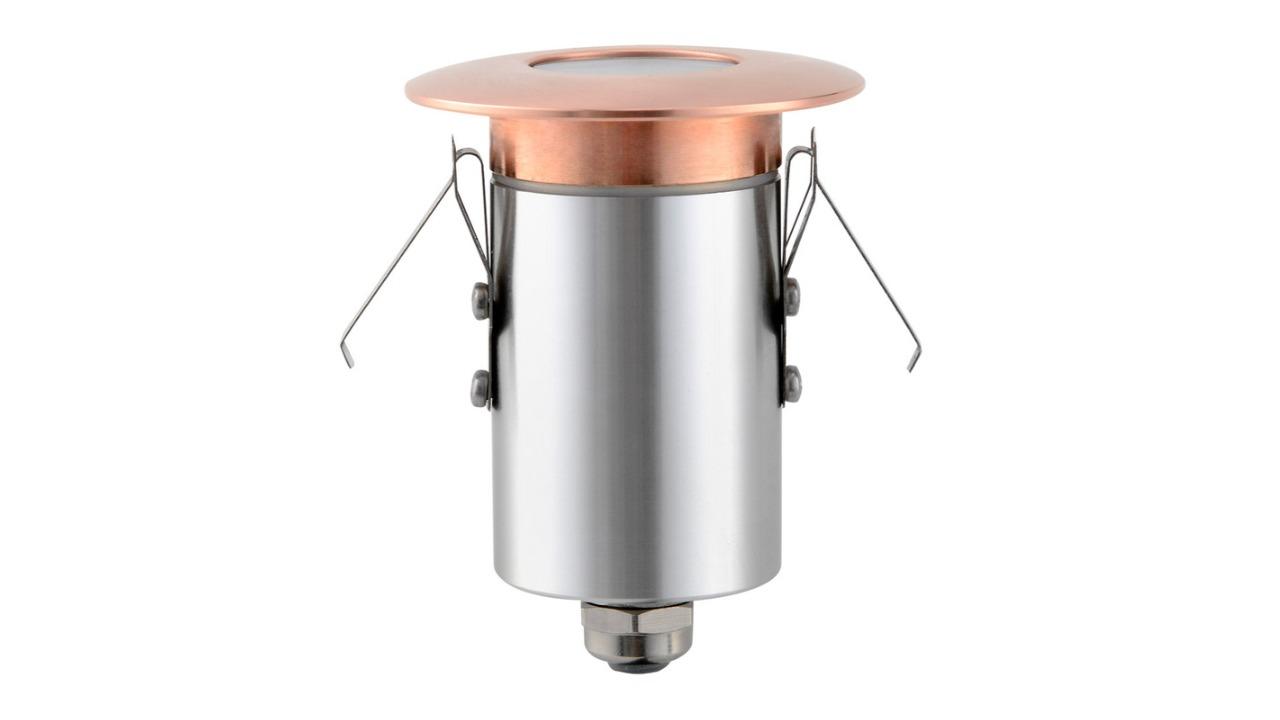 Deck Light 12V 3W Round Copper 3000K Face Plate 6.4cm Open IP67
