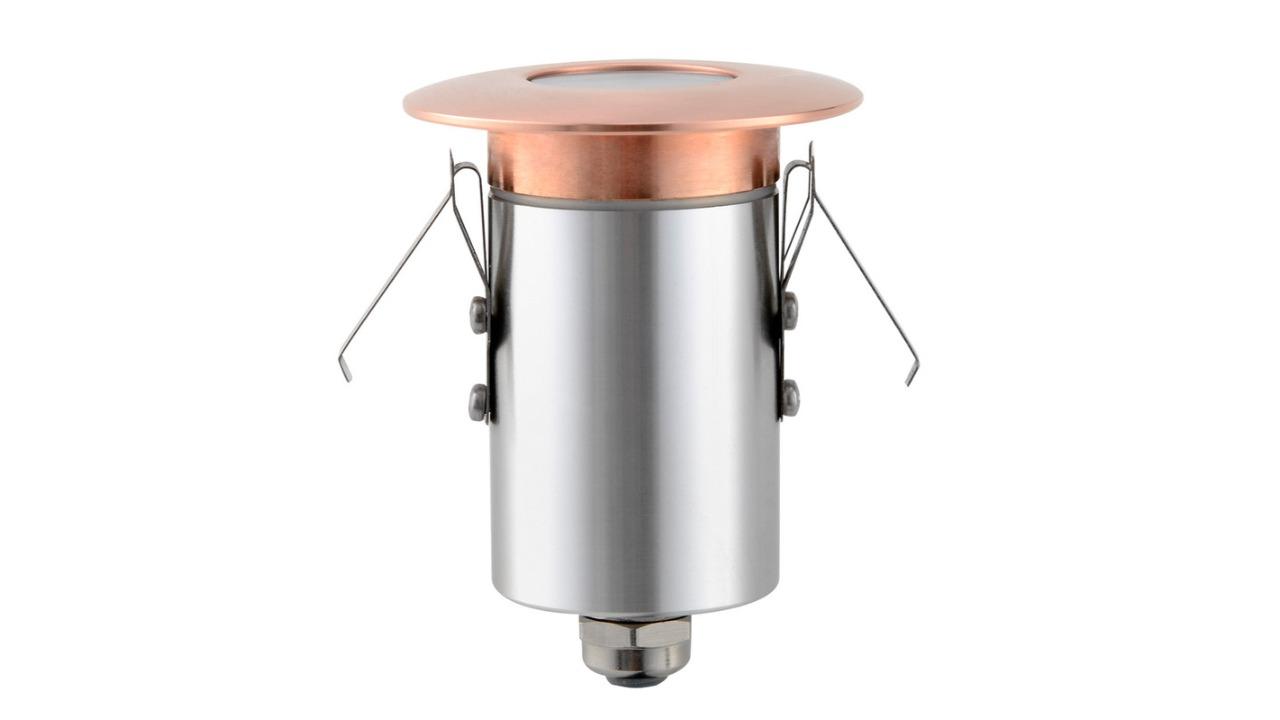 Deck Light 12V 3W Round Copper 6000K Face Plate 6.4cm Open IP67
