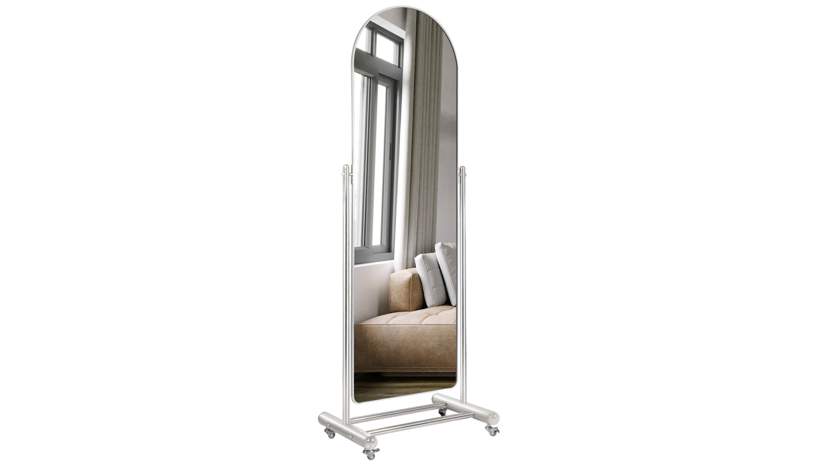Yezi 165cm Arched Full-Length Mirror with Wheels