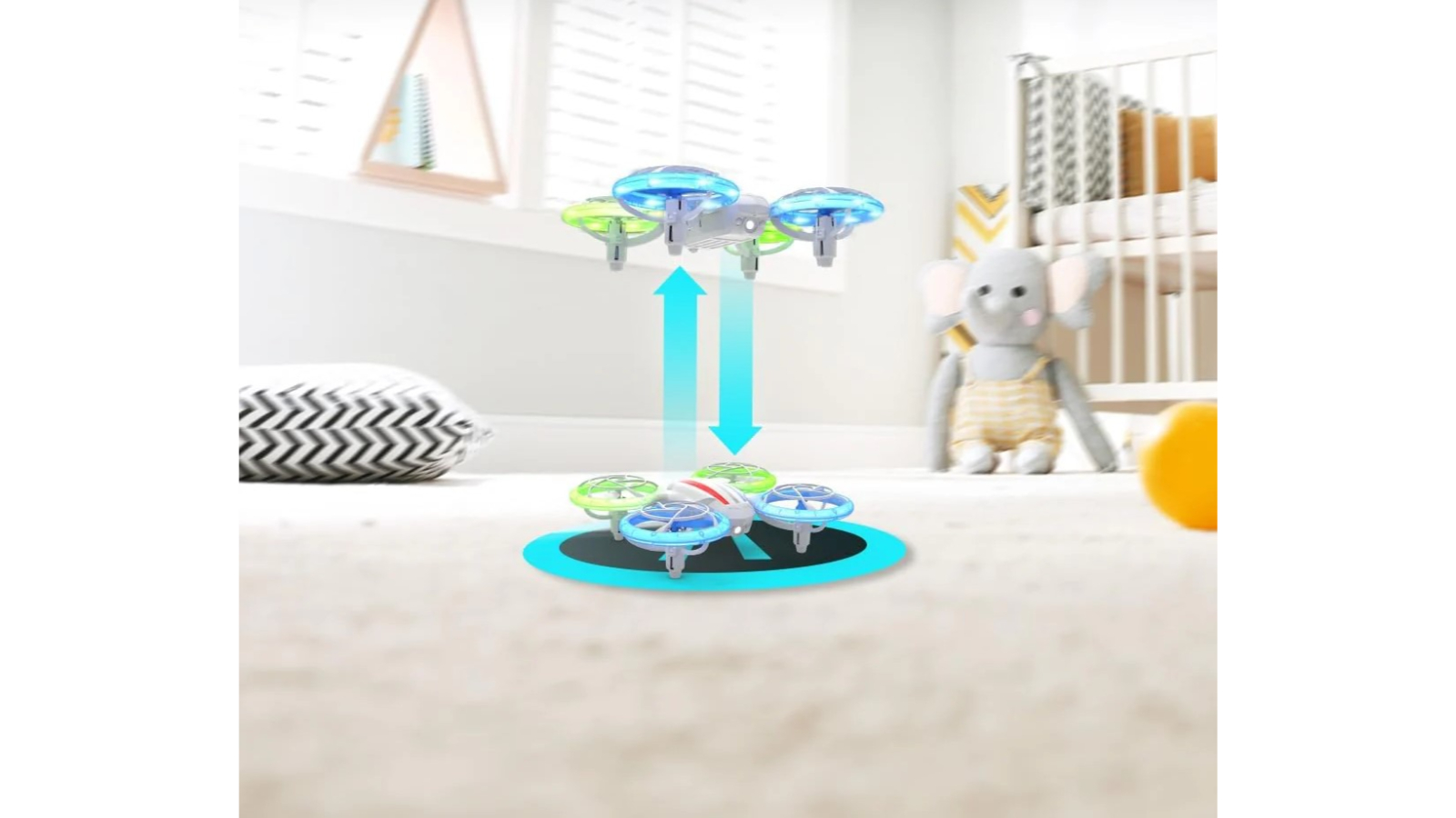 Drone DEERC D23 Mini Con Luces LED, Mantiene Altitud, Hace Giros 360° Y Trae 2 Baterías – Fácil De Usar Para Niños