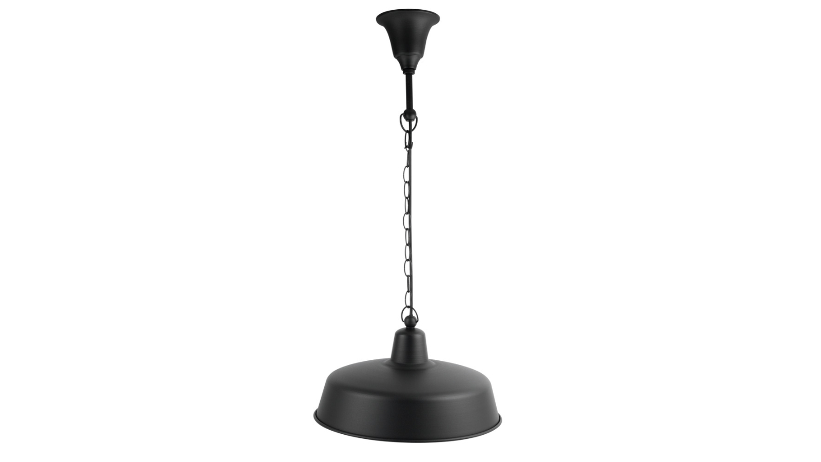 DEKSEL Interior Rustic Angled Dome Pendant Light IP23 - Matte Black