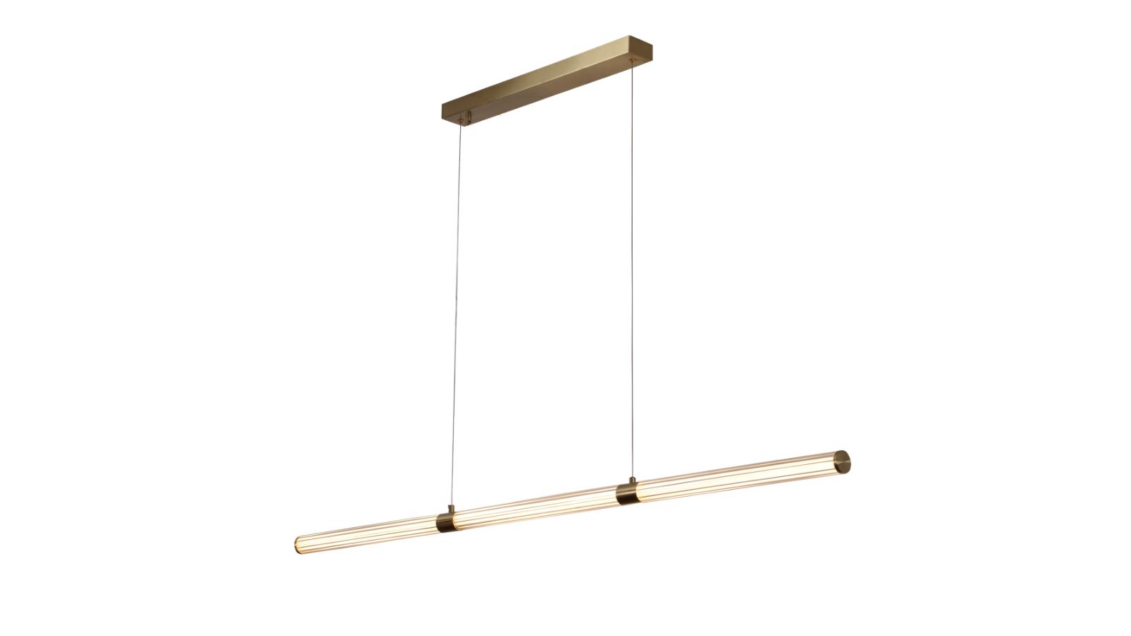 Luminea Del 3 LED Sleek Linear-Shape Hanging Pendant Light - Light Gold