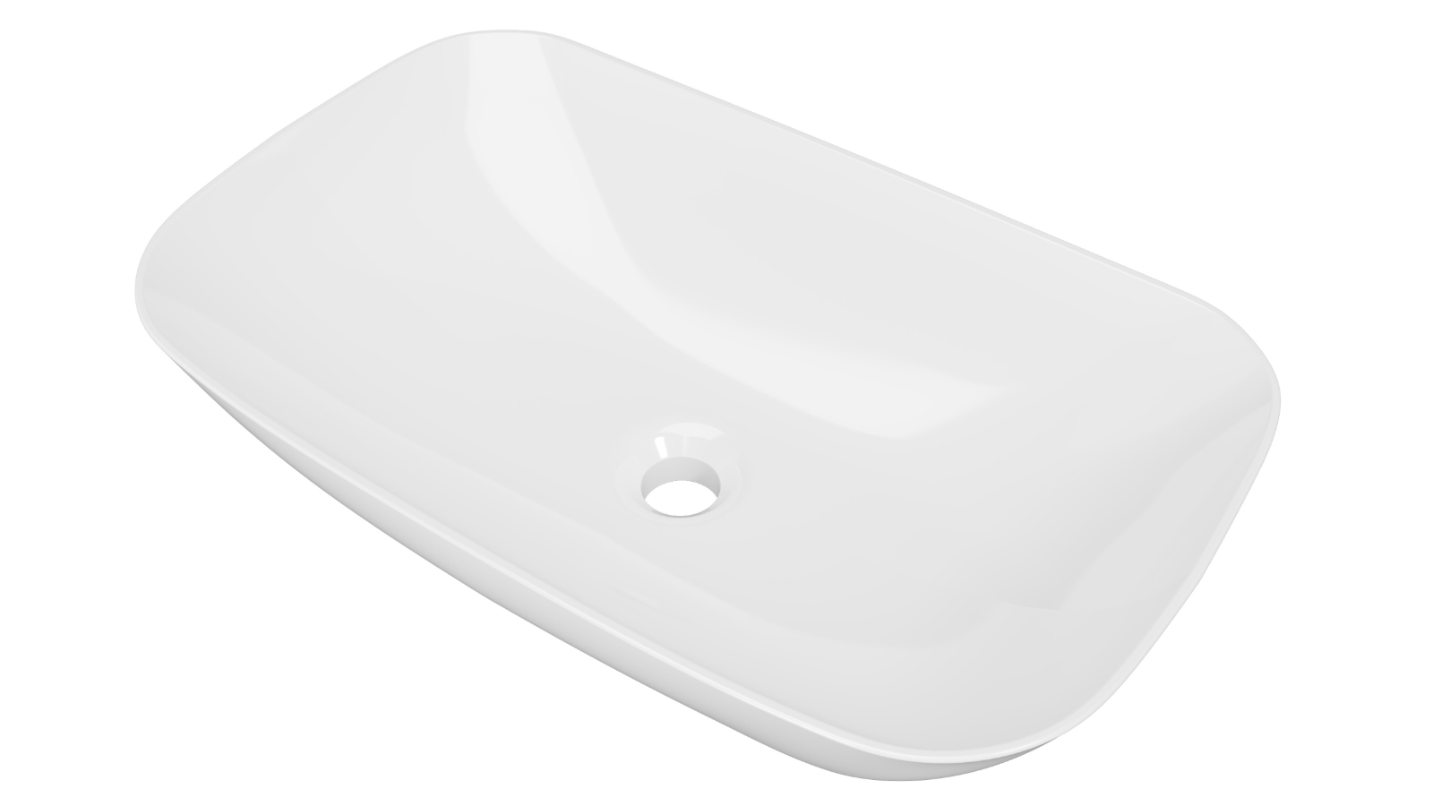Timberline Delilah 590mm Above Counter Basin - Gloss White