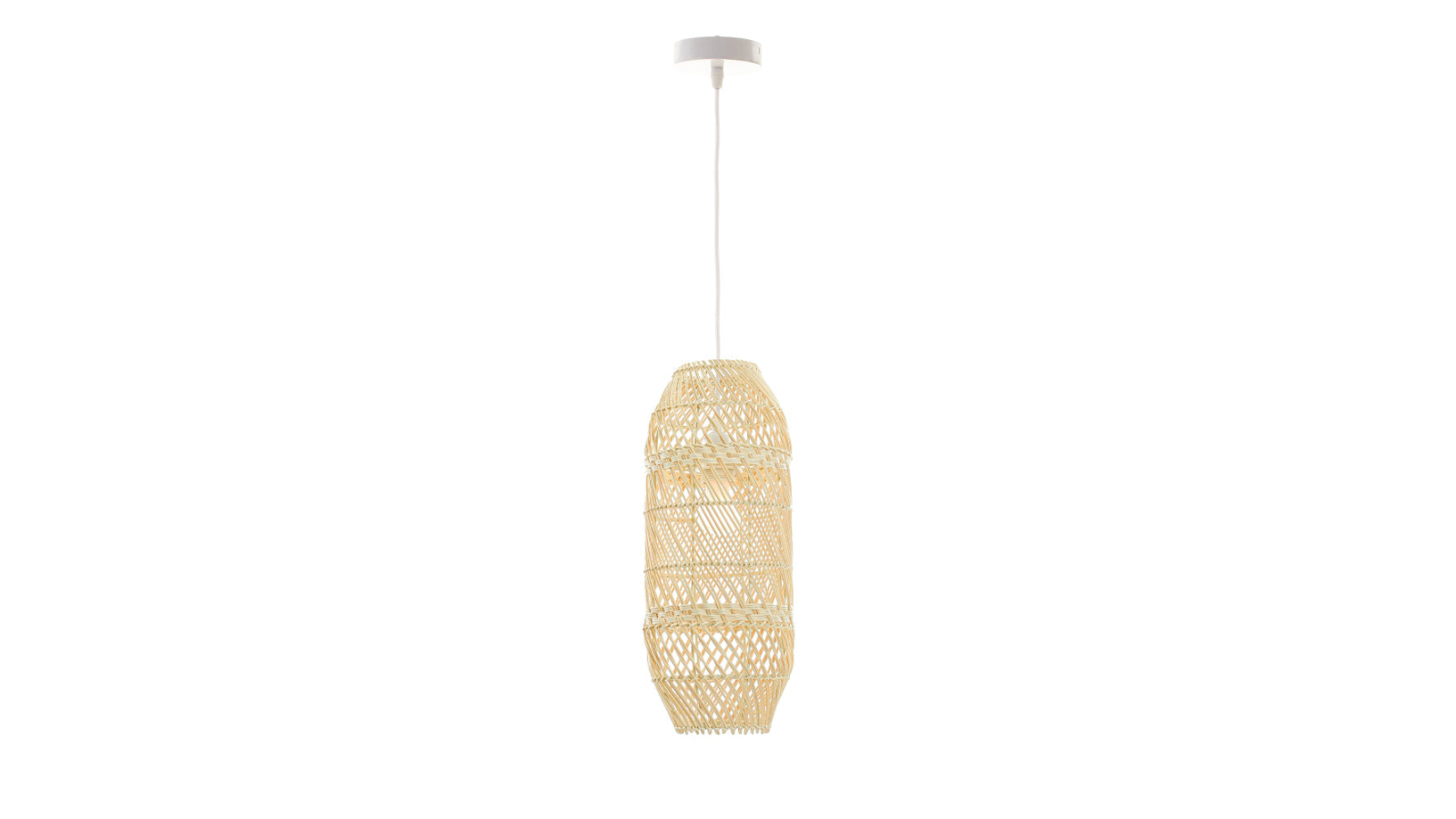 Luminea Delai Natural Hand-Woven Rattan Hanging Pendant Light - Small