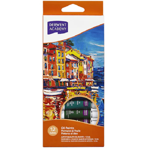 Derwent Academy 12ml Oil Paint Tube - Pack of 12