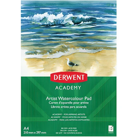Derwent Academy 12 Sheet A4 Watercolour Portrait Pad