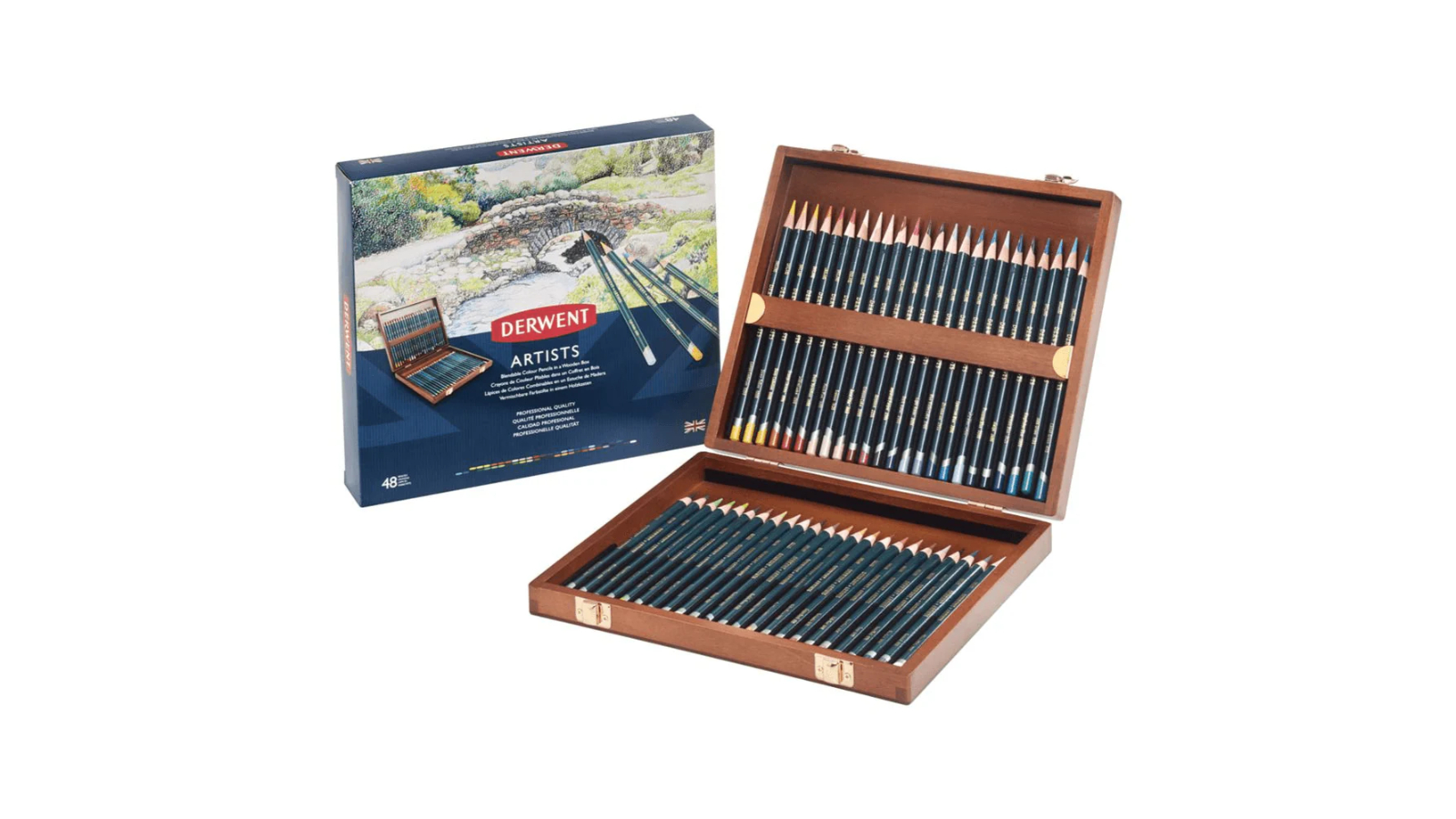 Derwent Artists Coloured Pencil Wooden Set - Box of 48