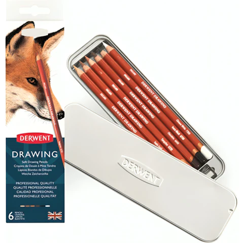 Derwent Pack of 6 Drawing Colour Pencil Set
