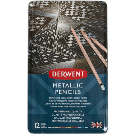 Derwent Metallic Coloured Pencil Tin Set