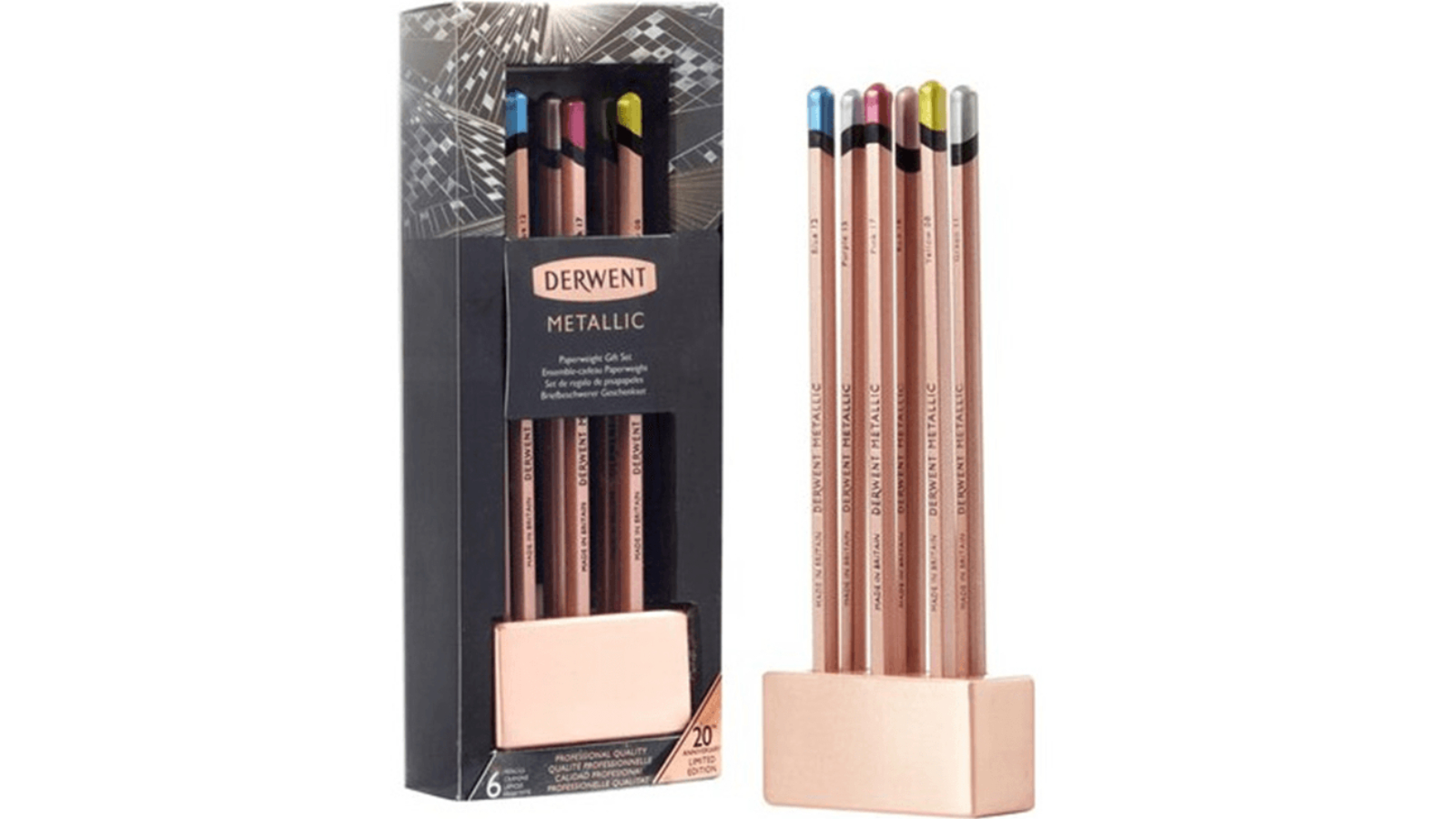 Derwent 6 Piece Metallic Professional Colour Pencil