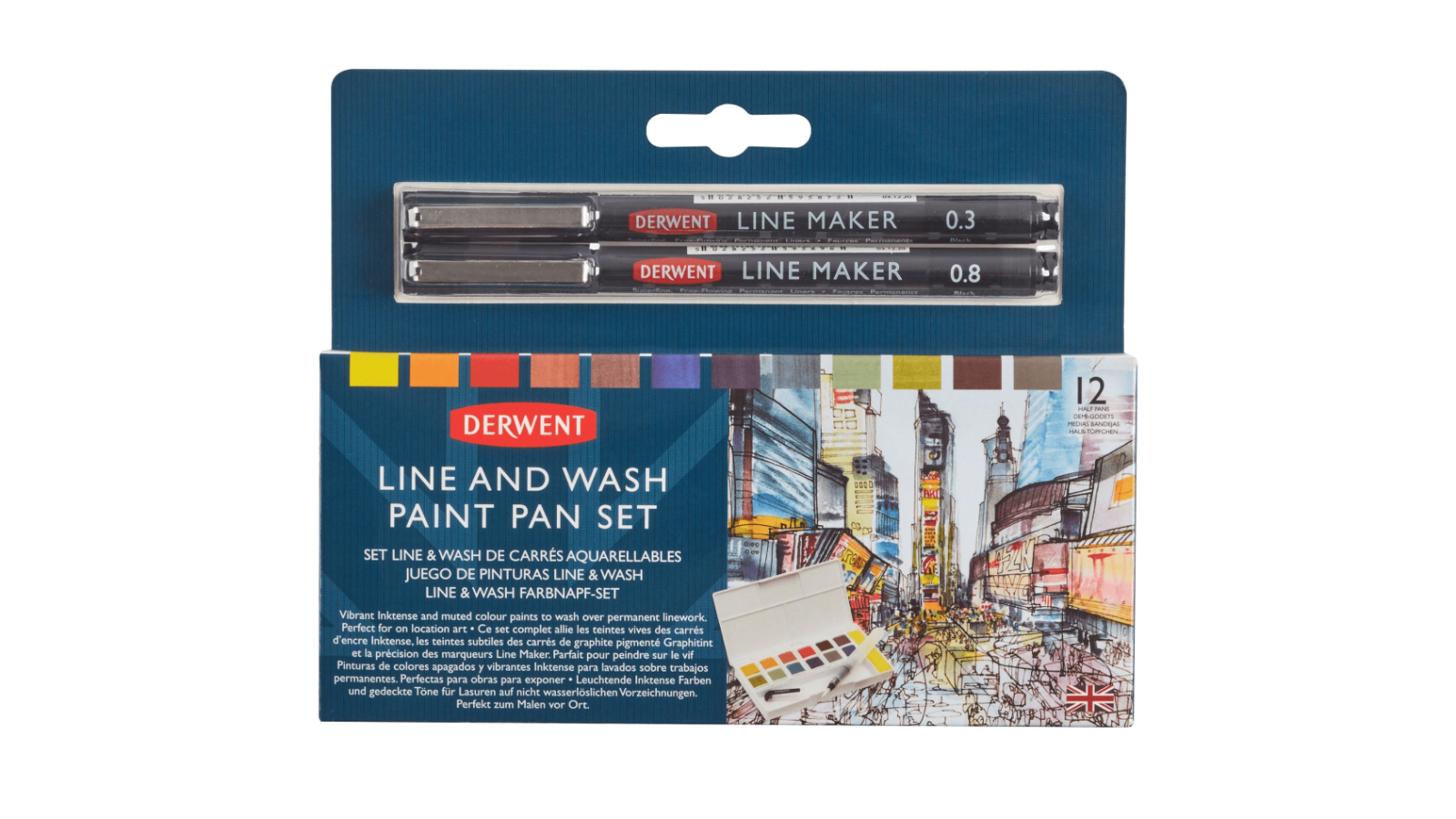 Derwent Line and Wash Paint Pan Set