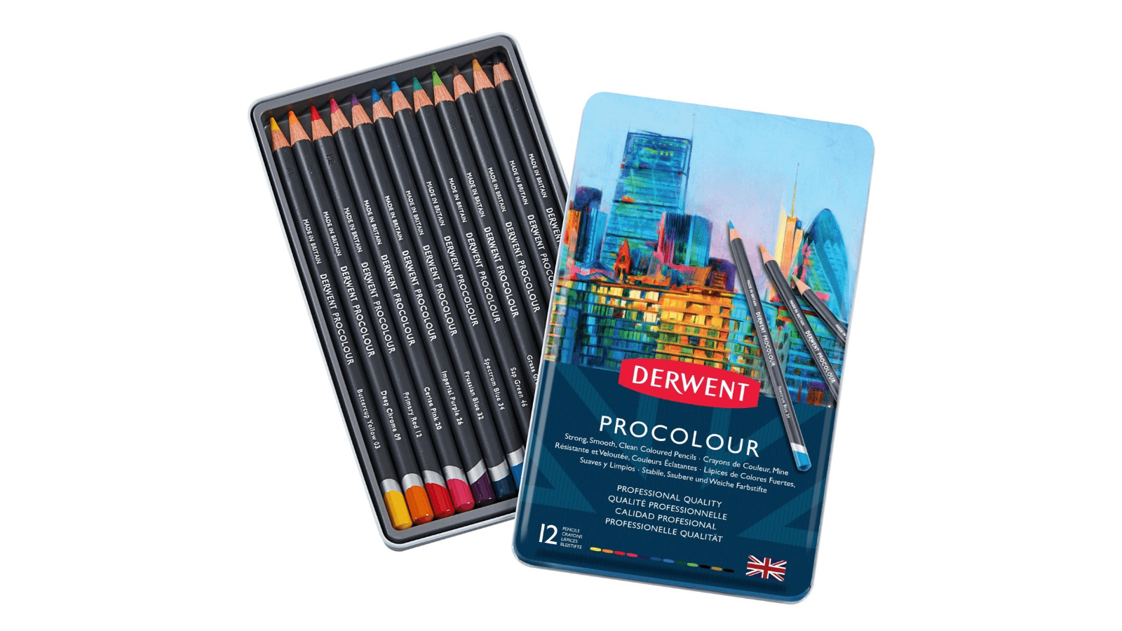 Derwent Pack of 12 Assorted Procolour Colour Pencil