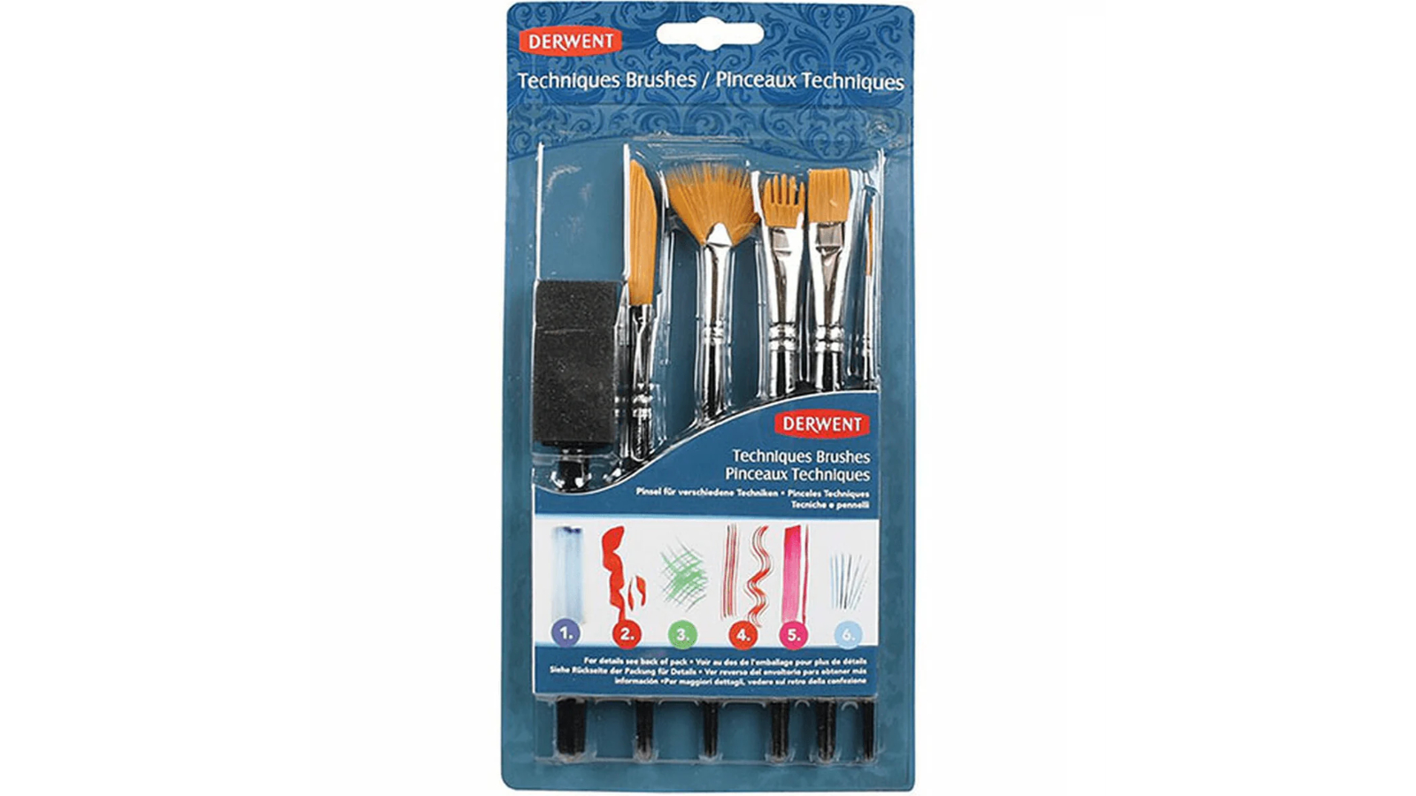 Derwent Pack of 6 Technique Paint Brush Set