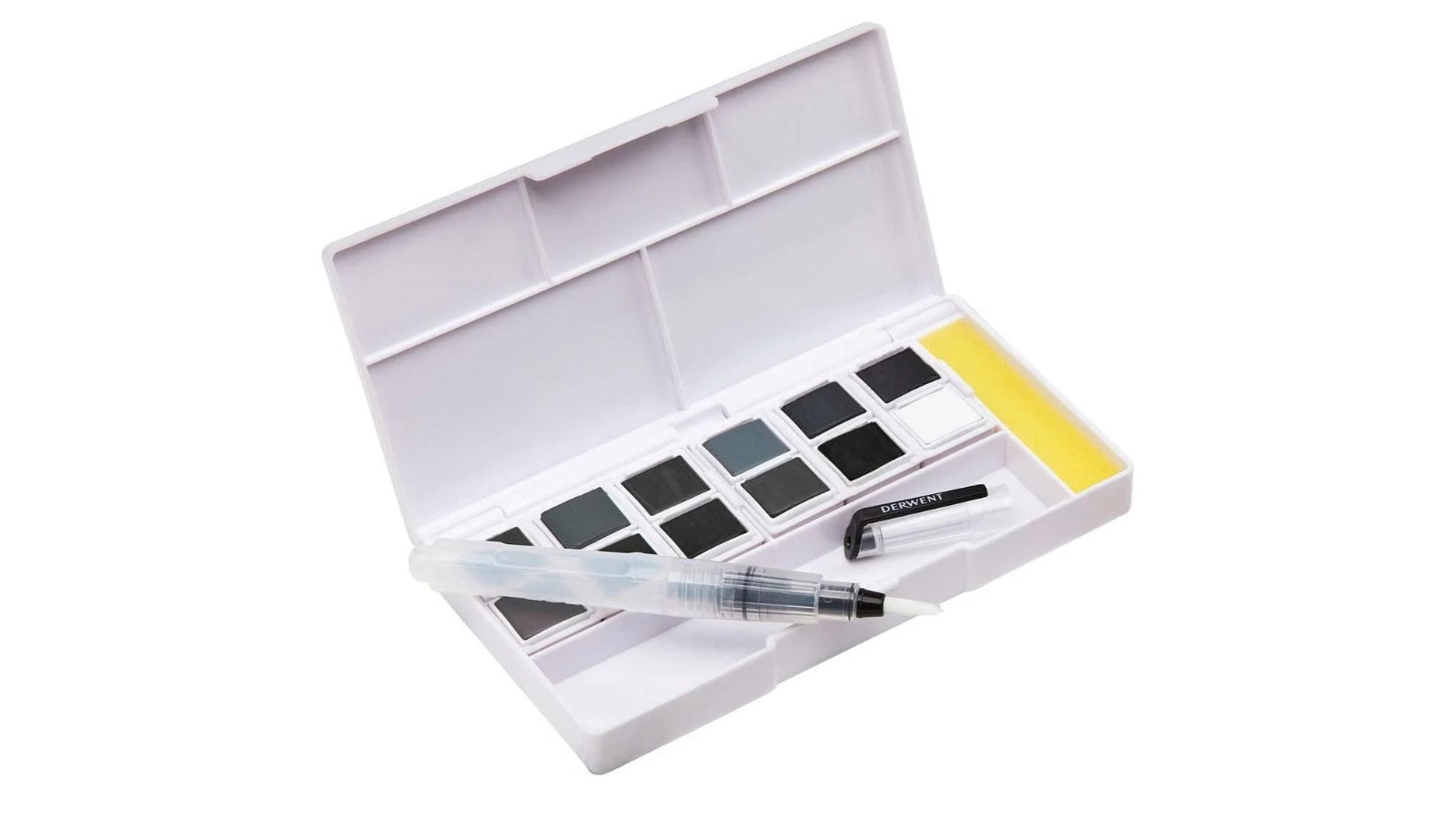 Derwent Tinted Charcoal Paint Pan Colour Set 12 + Waterbrush