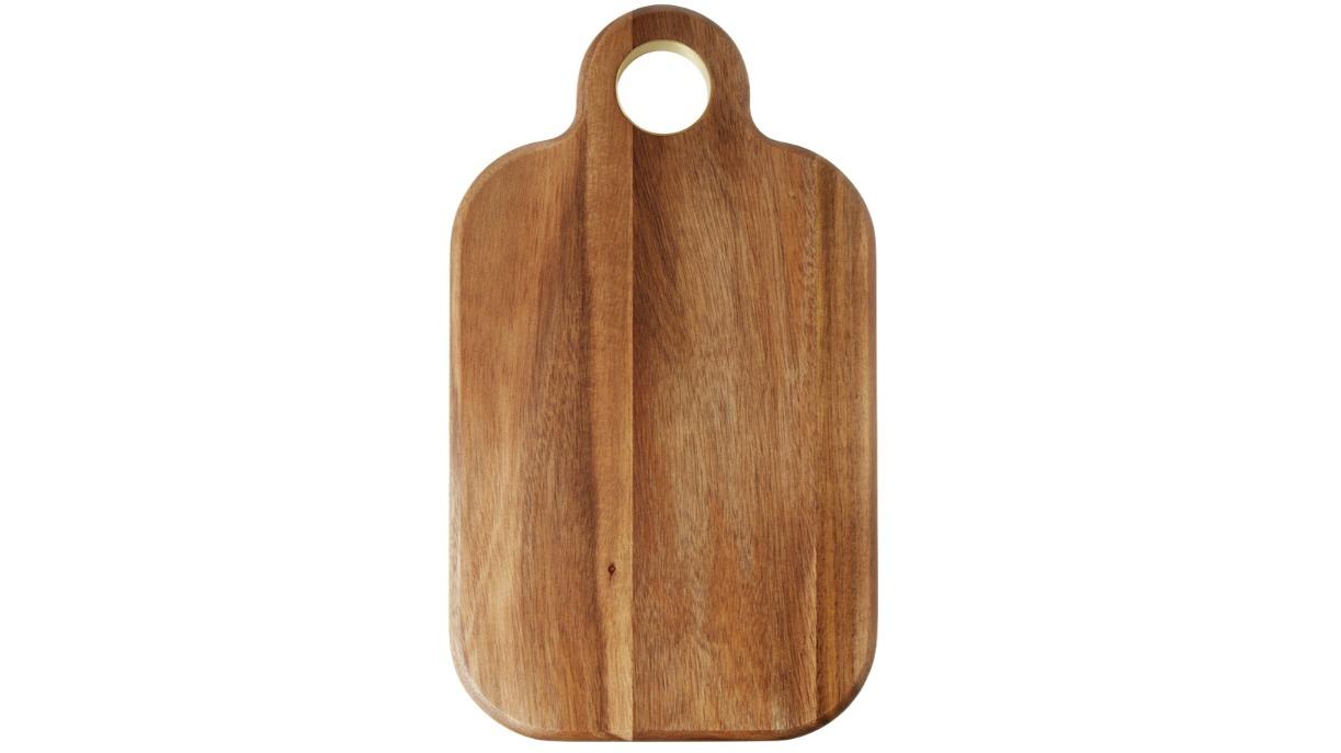 Davis and Waddel Acacia and Brass Rectangular Serving Board - Natural
