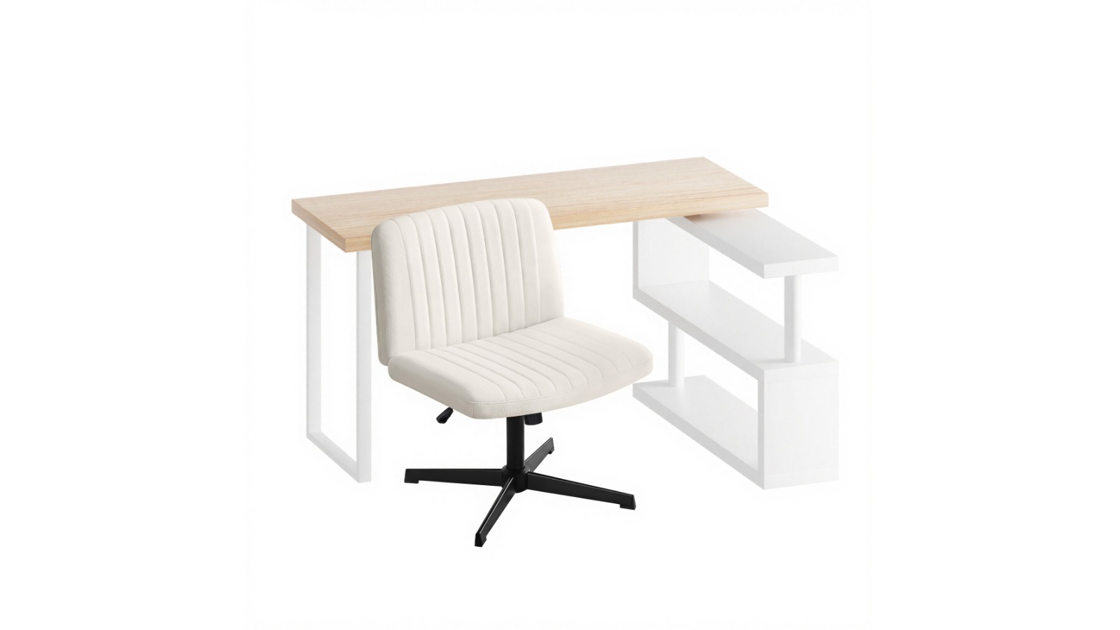 Artiss 140cm Office Desk and Chair Set with Rotatable Bookshelf