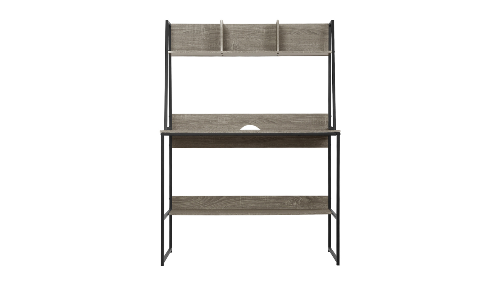 Artiss 100cm Computer Desk with Bookshelf Storage - Grey