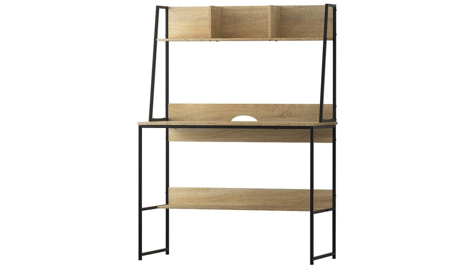 Artiss Steel Oak Computer Desk Harvey Norman