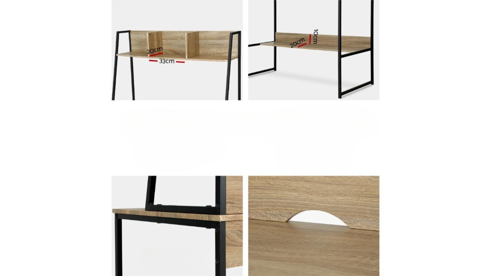 Artiss Steel Oak Computer Desk Harvey Norman